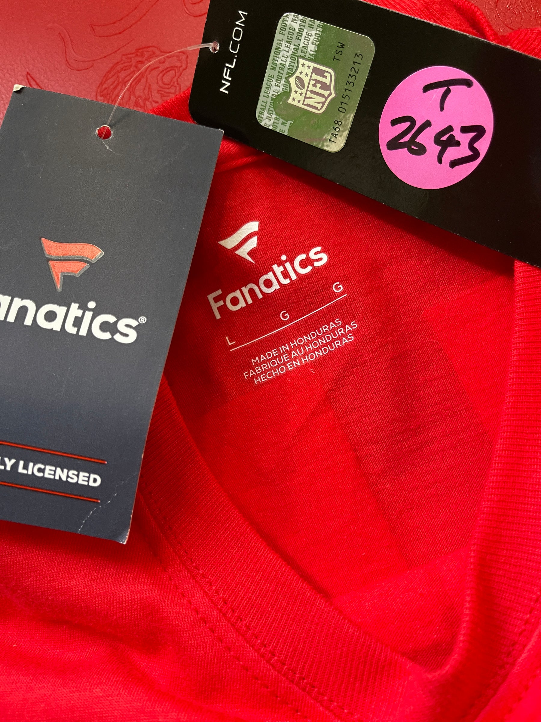 NFL Kansas City Chiefs Patrick Mahomes #15 Red L/S T-Shirt Men's Large NWT