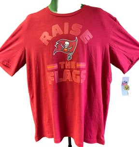 NFL Tampa Bay Buccaneers Raise Flags 100% Cotton Red T-Shirt Men's 2X-Large NWT