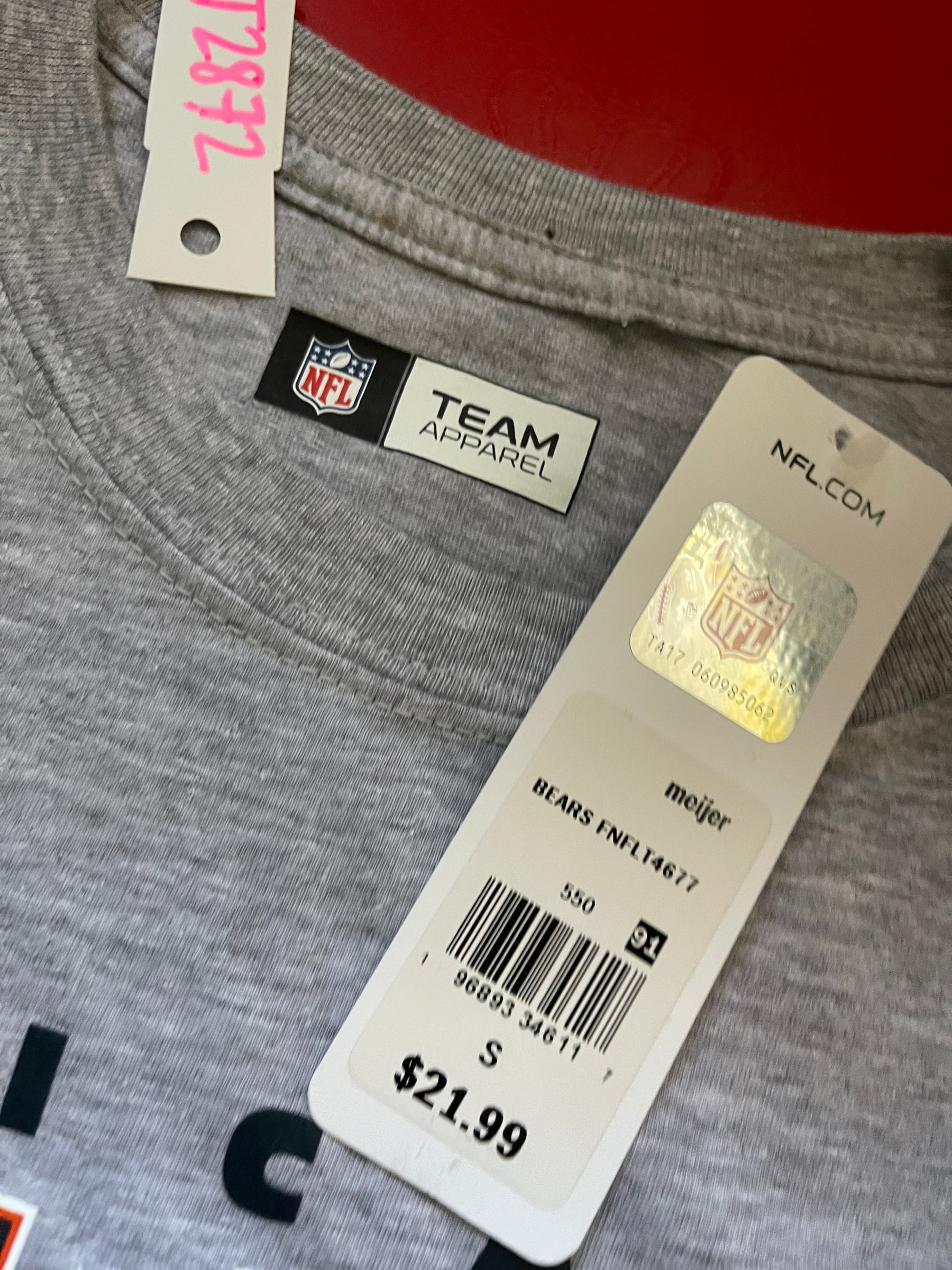 NFL Chicago Bears Grey Short Sleeve T-Shirt Men's Small NWT