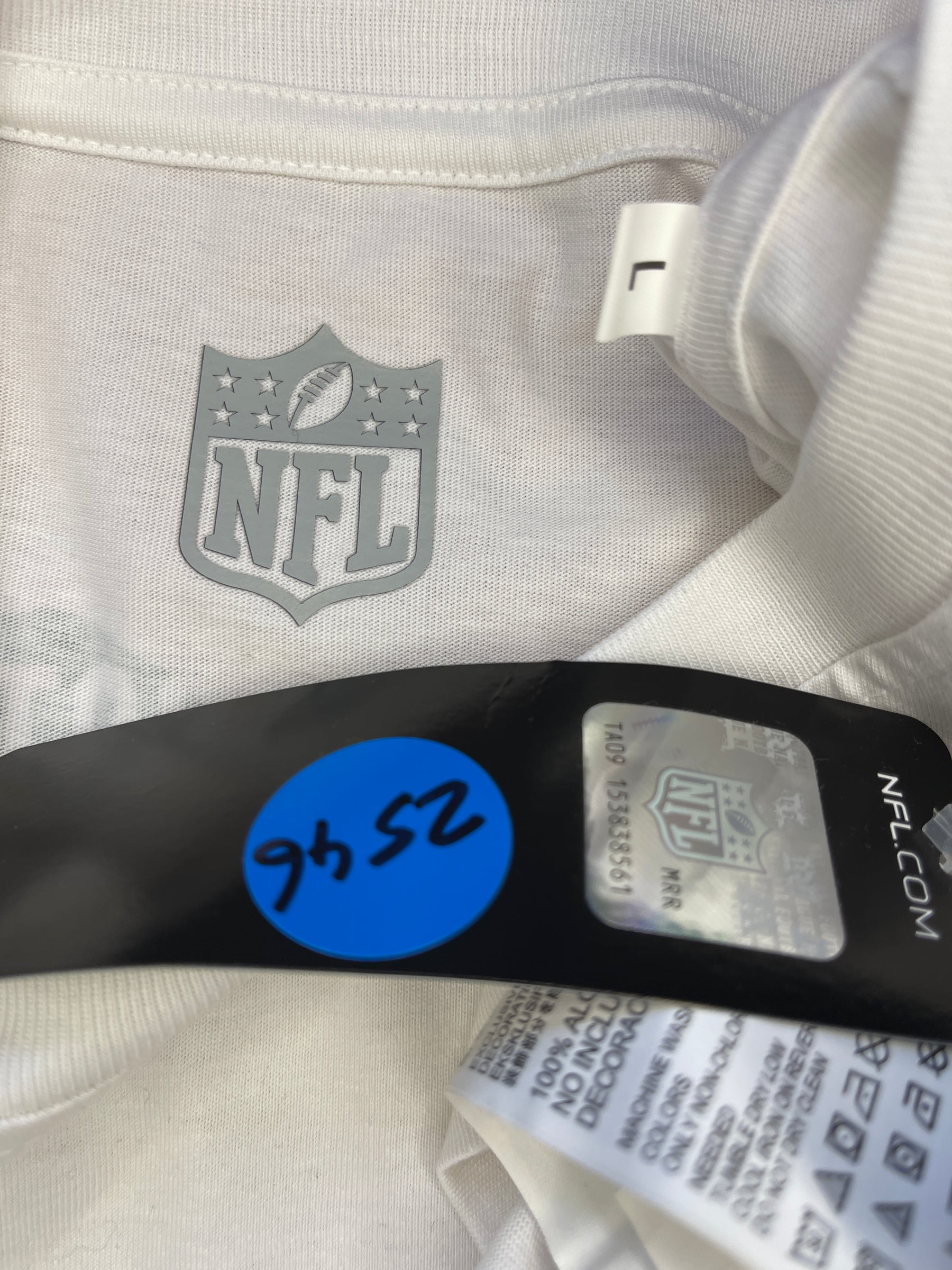 NFL New York Jets White 100% Cotton T-Shirt Men's Large NWT