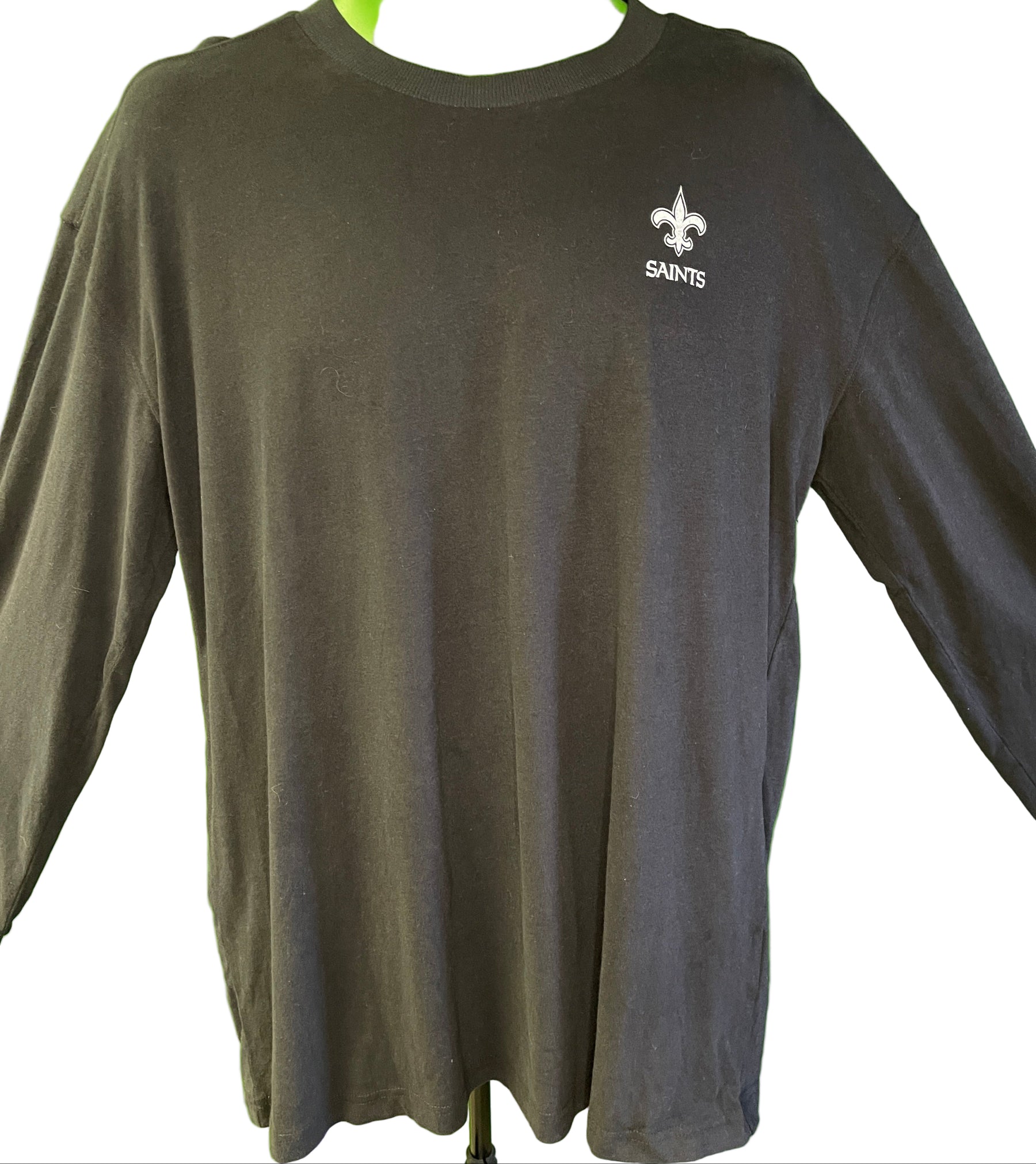 NFL New Orleans Saints Stitched Back L/S 100% Cotton T-Shirt Men's X-Large NWT