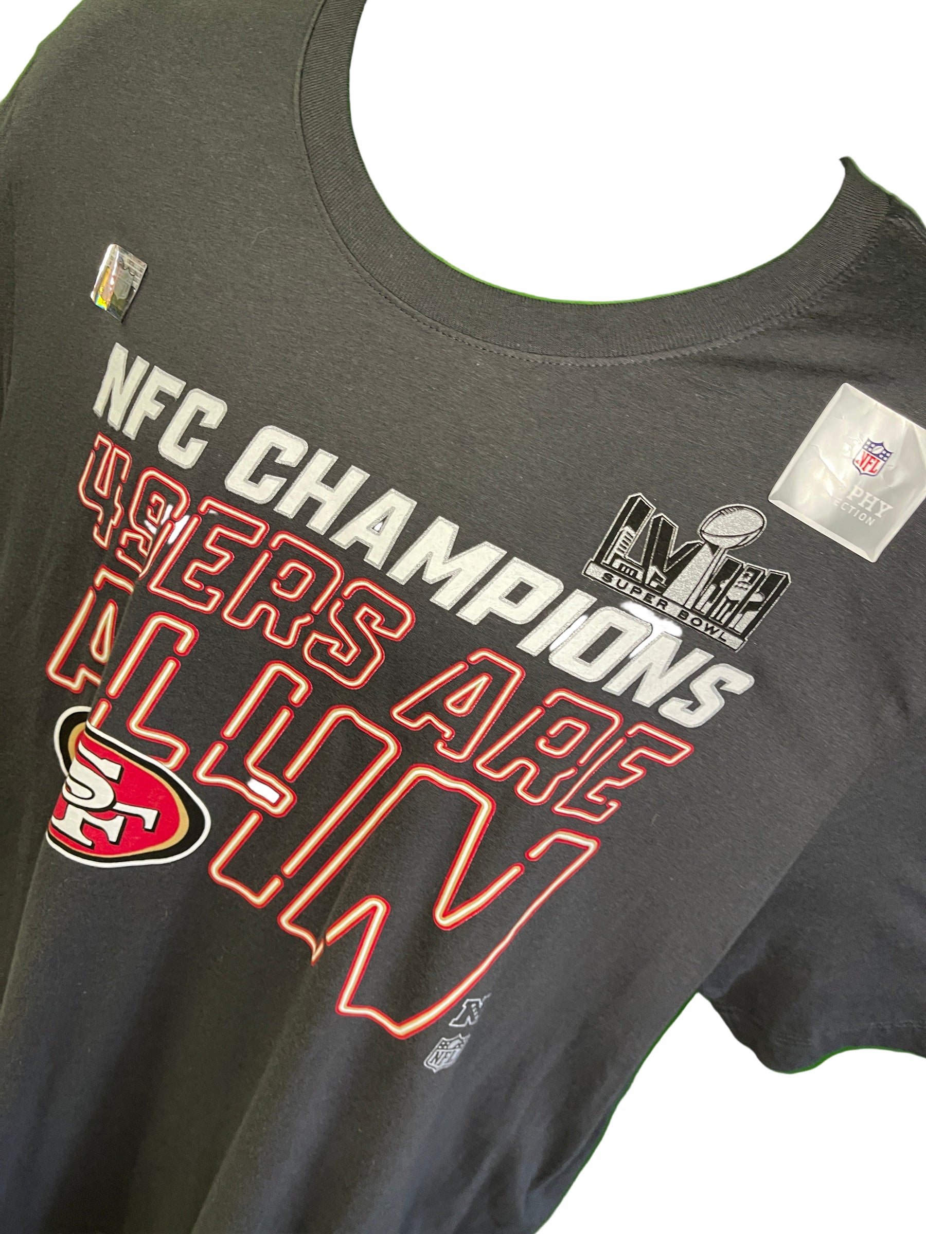 NFL San Francisco 49ers Grey 100% Cotton NFC Champs T-Shirt Men's X-Large NWT