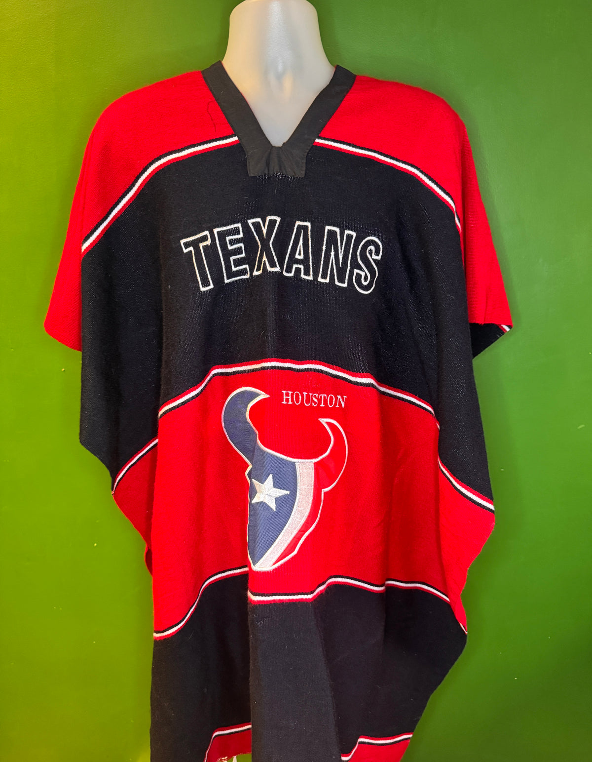 NFL Houston Texans Red and Black Poncho Adults OSFM
