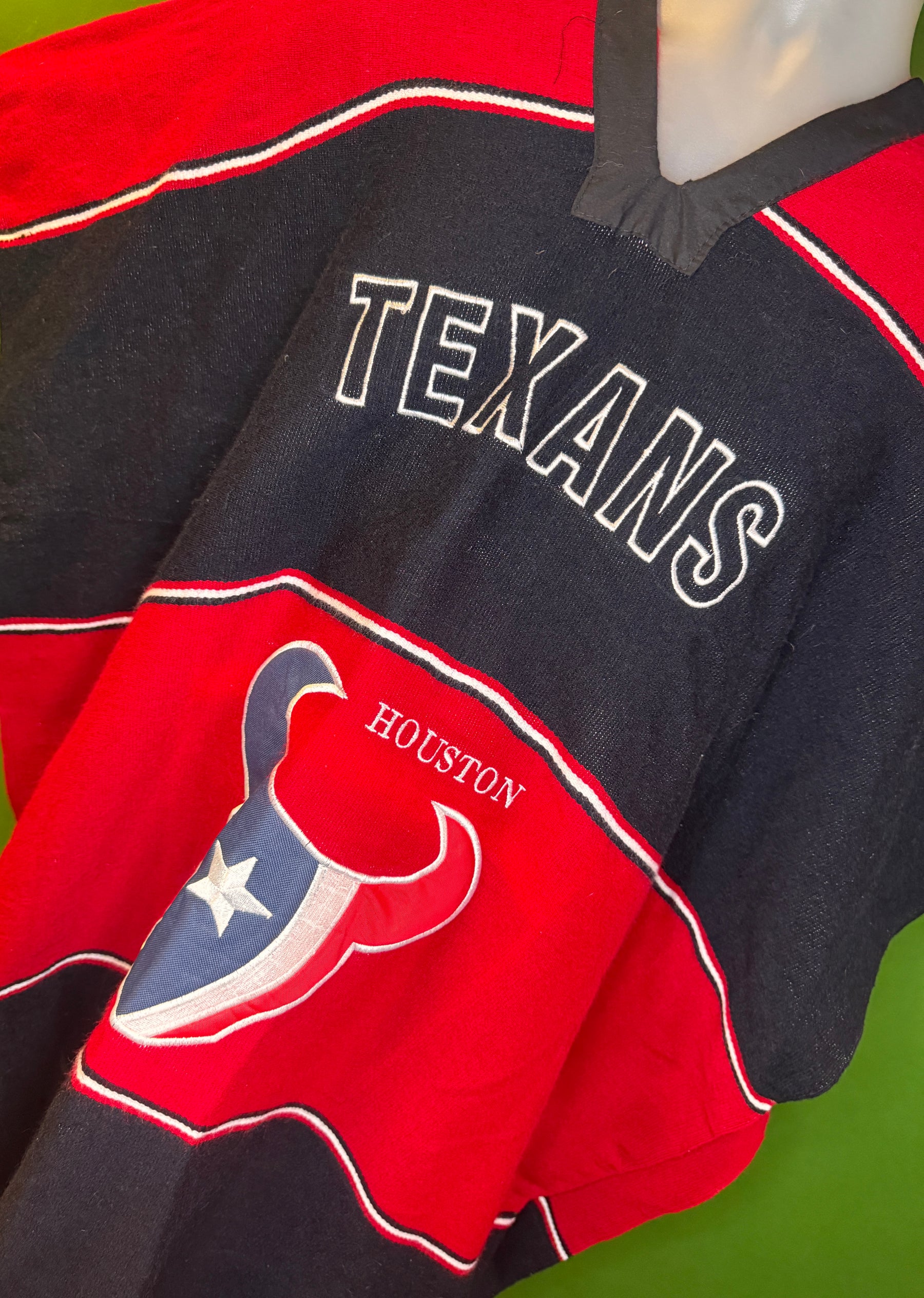 NFL Houston Texans Red and Black Poncho Adults OSFM