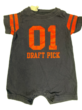 American Football "Draft Pick" Playsuit/Romper Infant Baby 3 Months