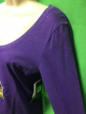 NFL Minnesota Vikings Purple Glittery L/S T-Shirt Women's Small