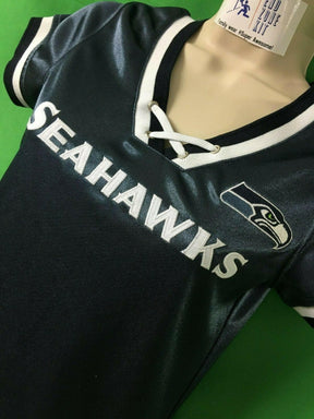 NFL Seattle Seahawks Shiny Lace-Up Jersey Top Women's Small