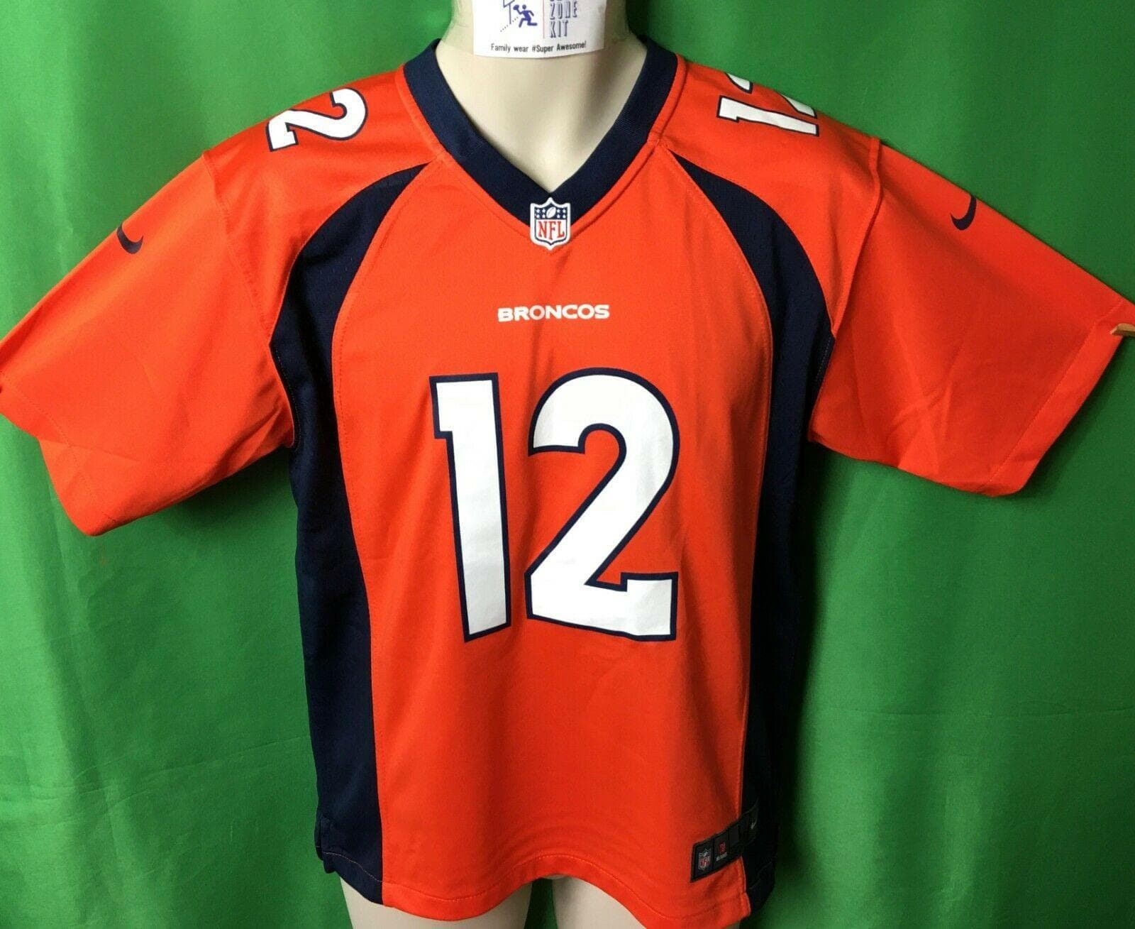 NFL Denver Broncos Paxton Lynch #12 Game Jersey Youth Large 14-16