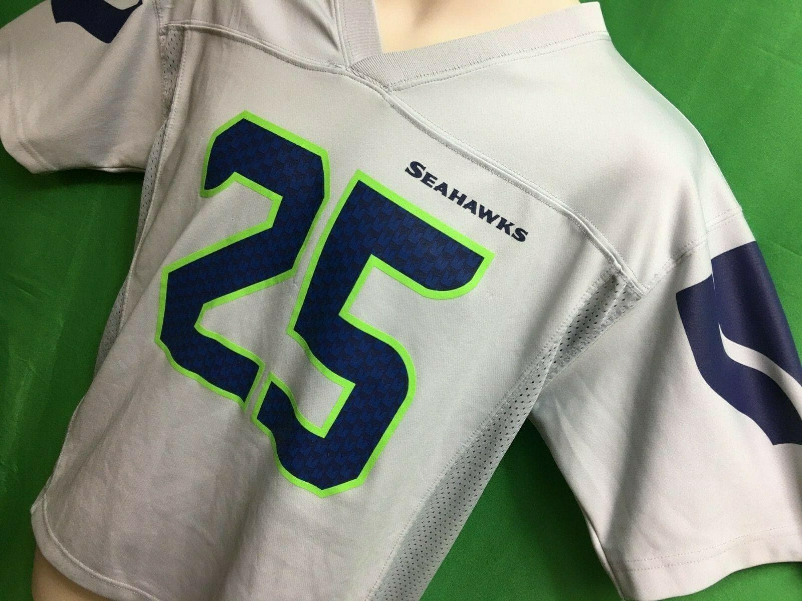 NFL Seattle Seahawks Richard Sherman 25 NFL Team Apparel Blue Jersey Youth  XL