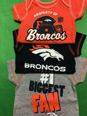 NFL Denver Broncos Set of 3 Bodysuits/Vests 0-3 Months