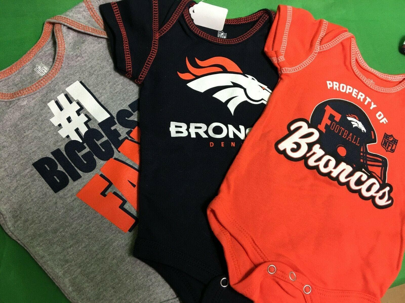 NFL Denver Broncos Set of 3 Bodysuits/Vests 0-3 Months