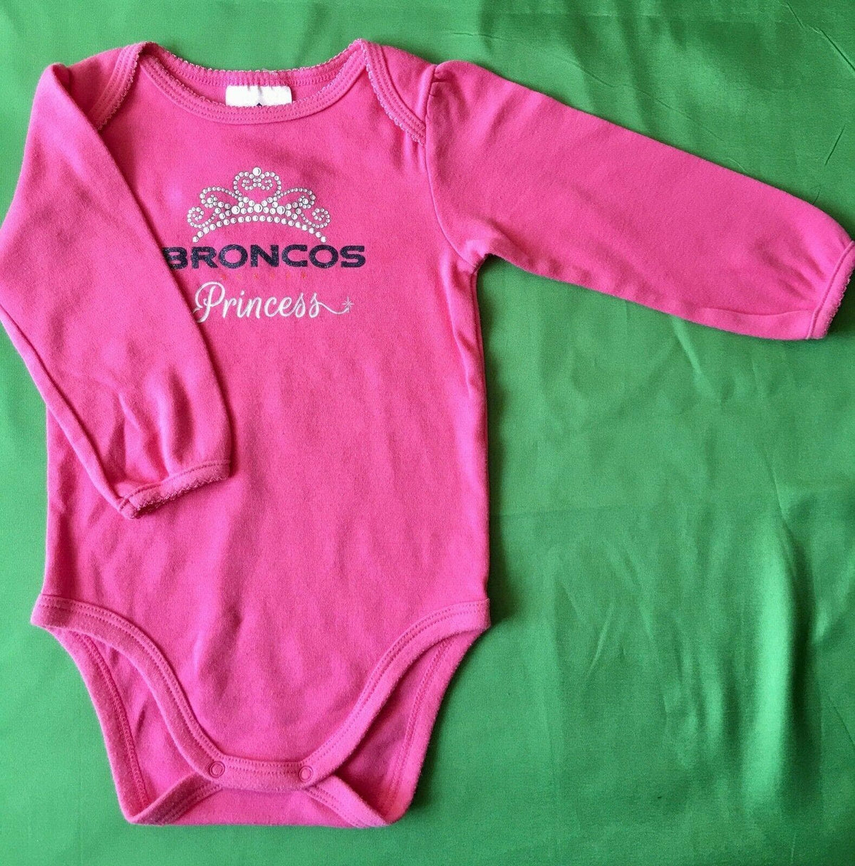 NFL Denver Broncos Pink Sparkly L/S Bodysuit/Vest Girls' 18 Months