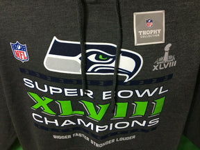 NFL Seattle Seahawks Grey Super Bowl XLVIII Champions Hoodie Men's X-Large NWT