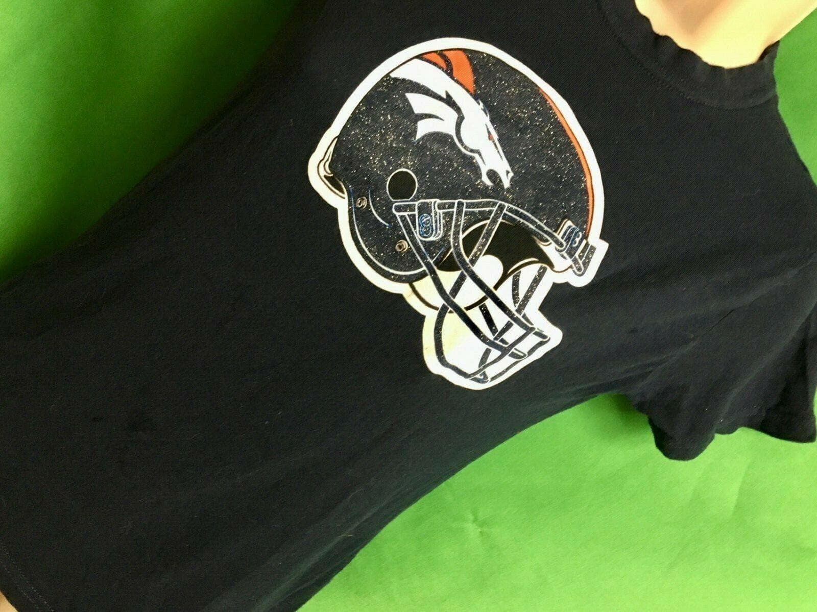 NFL Denver Broncos Glittery Helmet T-Shirt Women's Small