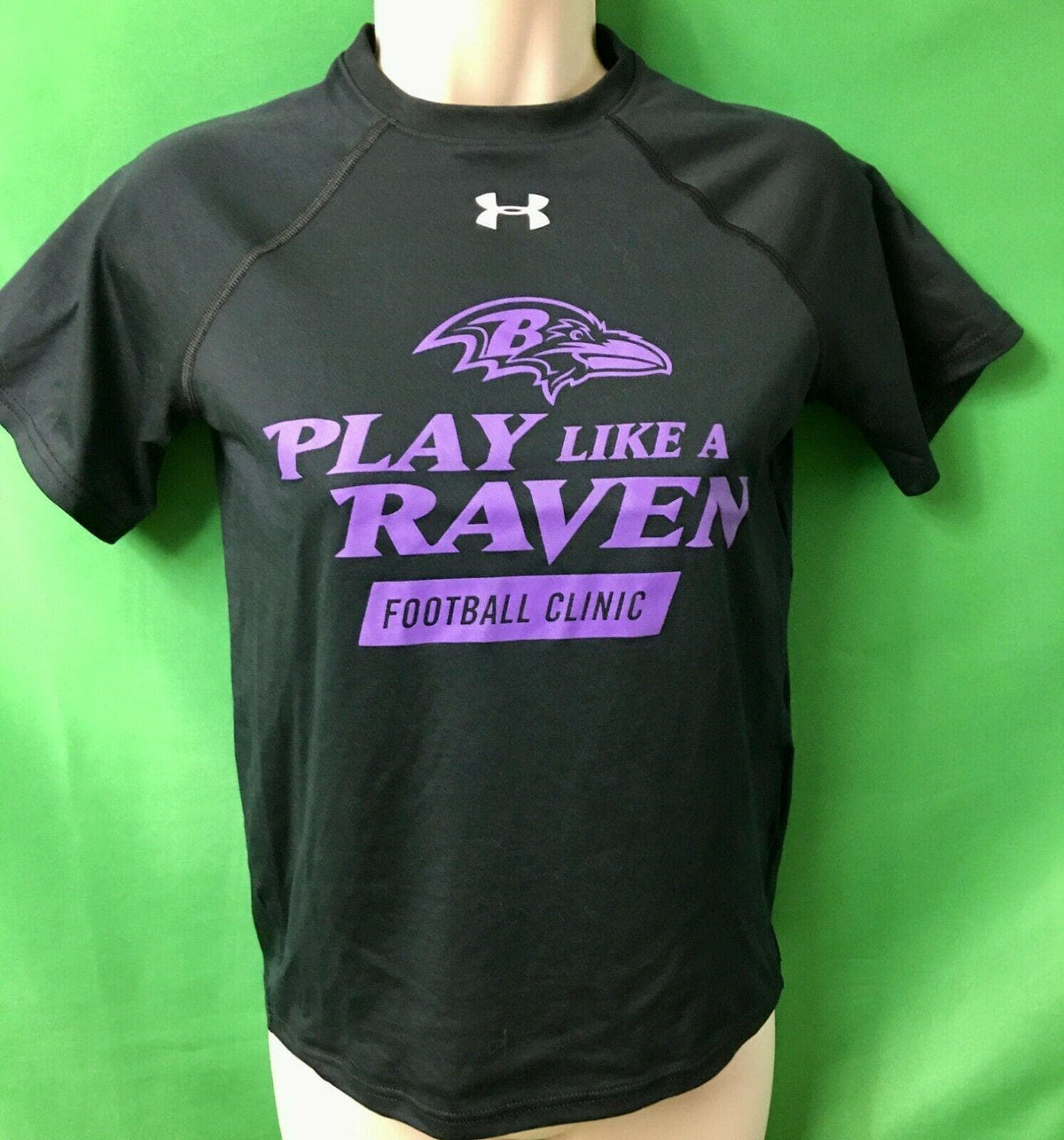 NFL Baltimore Ravens Under Armour Heat Gear T-Shirt Youth Medium 10-12