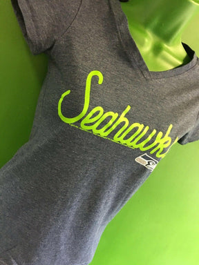 NFL Seattle Seahawks Heathered V-Neck T-Shirt Girls' Youth Medium 10-12