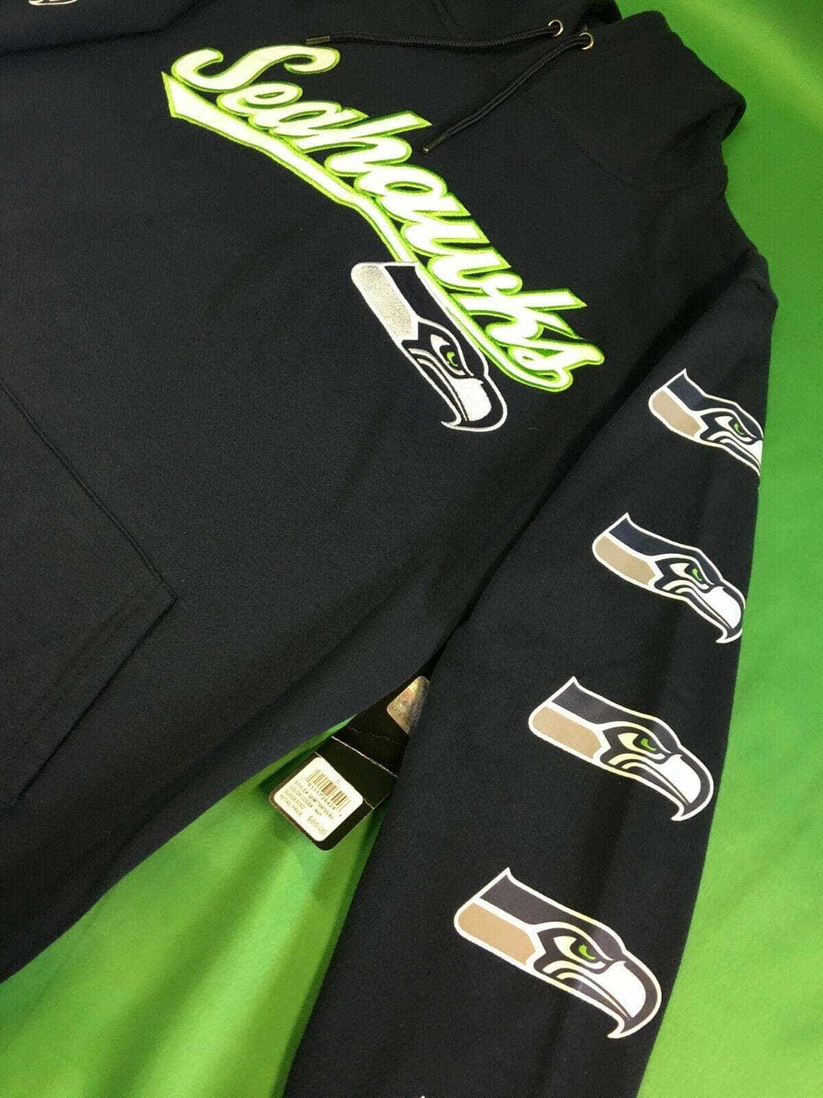 NFL Seattle Seahawks Stitched Spellout Hoodie Men's X-Large NWT