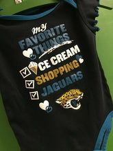 NFL Jacksonville Jaguars "My favorite things" Girls Bodysuit/Vest 12 Months