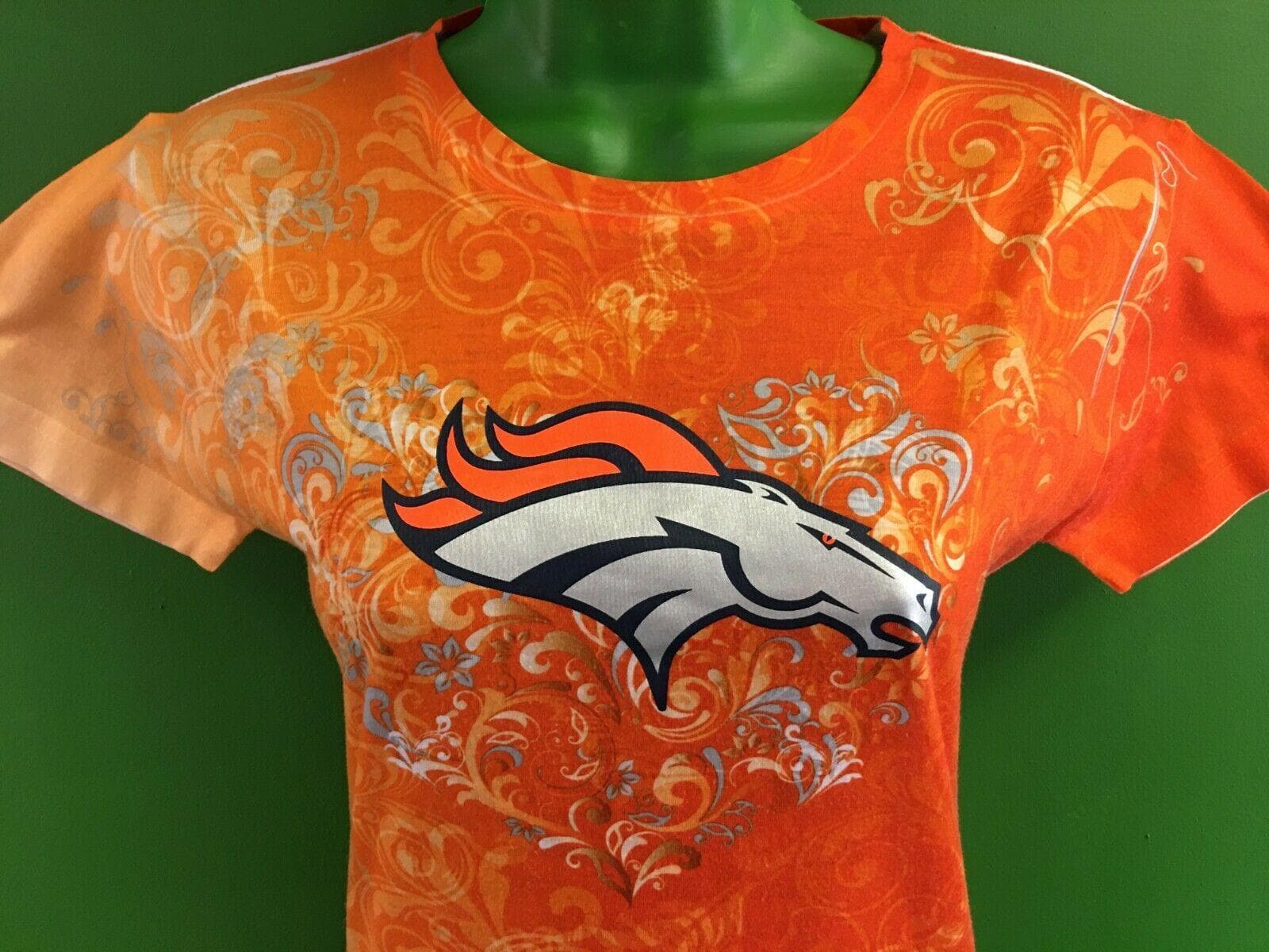 NFL Denver Broncos Girls' Stylised T-Shirt Youth Medium 10-12
