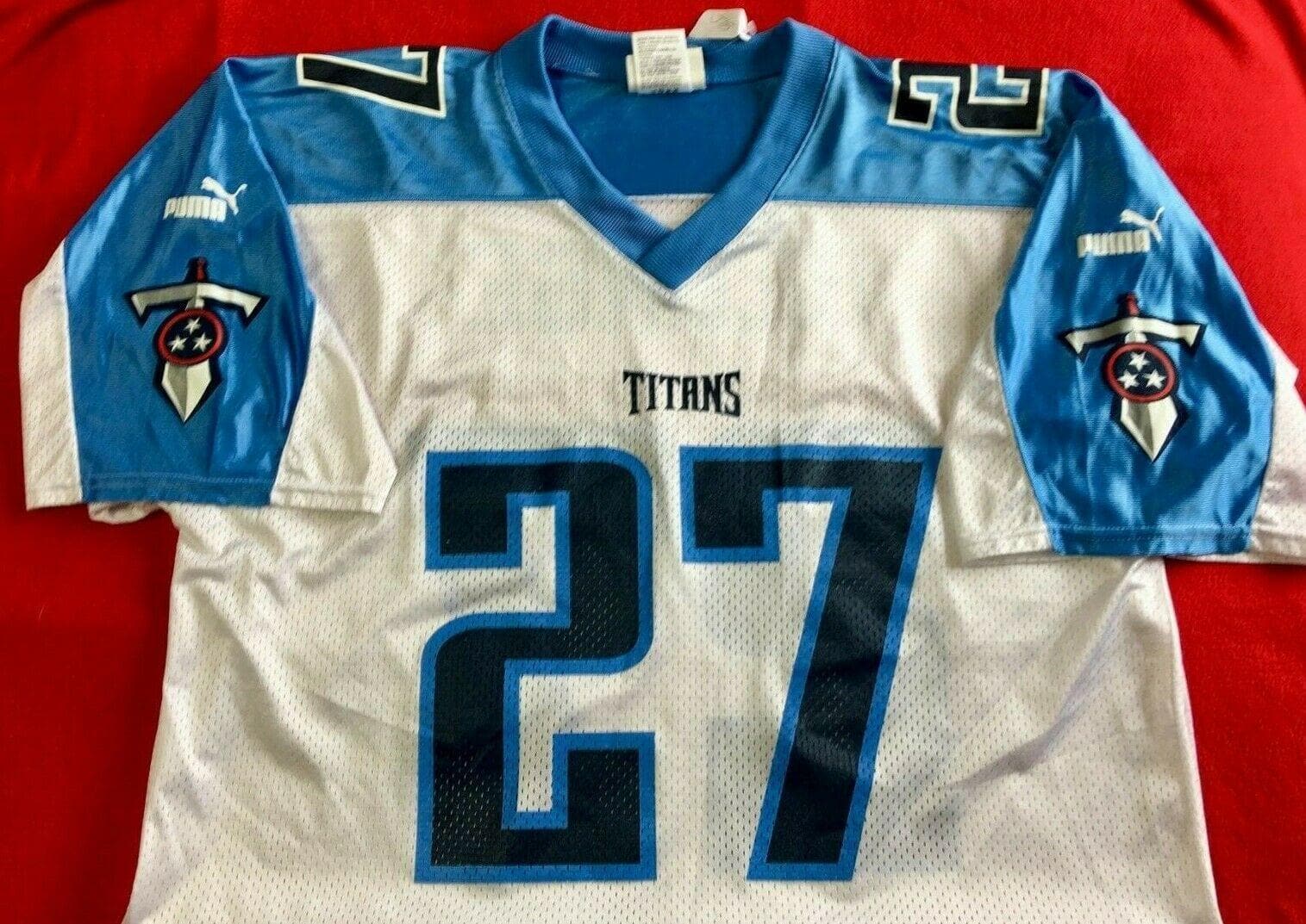 Reebok Eddie George # 27 NFL Tennessee Titans Men Extra Large XL Jersey Blue