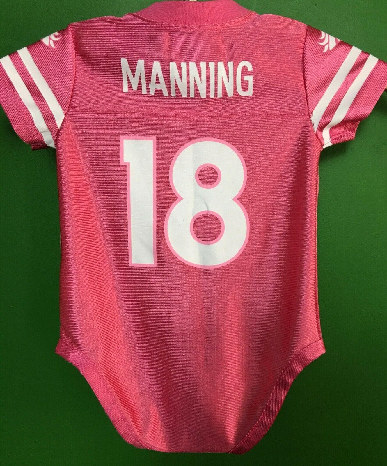 NFL Denver Broncos Peyton Manning #18 Pink Bodysuit/Vest 12 Months