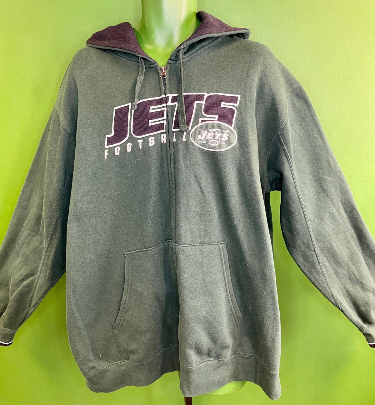 NFL New York Jets Full-Zip Hoodie Stitched Men's X-Large