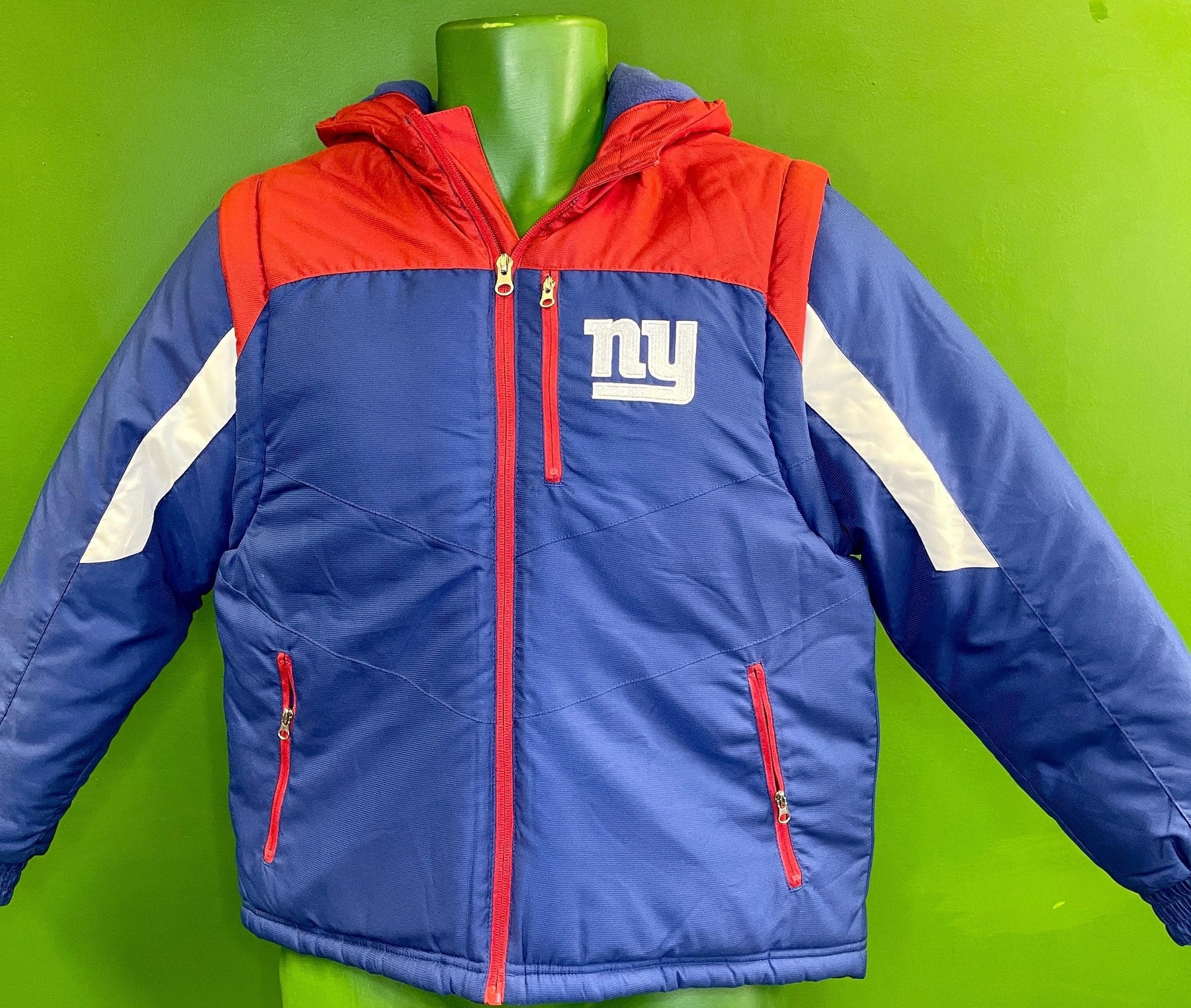 NFL New York Giants 2 in 1 Jacket Coat Vest Youth Medium 10-12