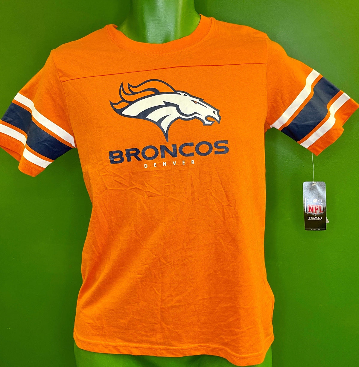 NFL Denver Broncos Orange T-Shirt Youth Medium 10-12 NWT
