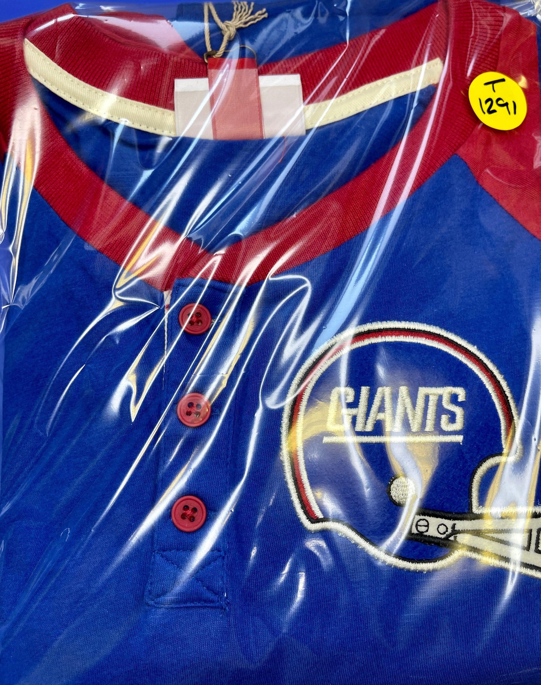 NFL New York Giants Mitchell & Ness Henley 3/4 Sleeve T-Shirt Men's 2X-Large NWT