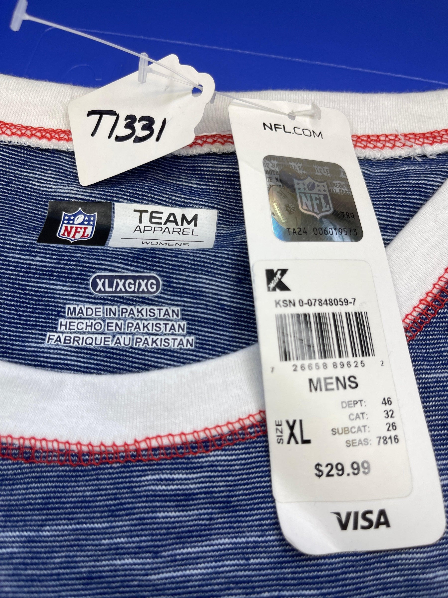 NFL New York Giants Space Dye L/S T-Shirt Women's X-Large NWT
