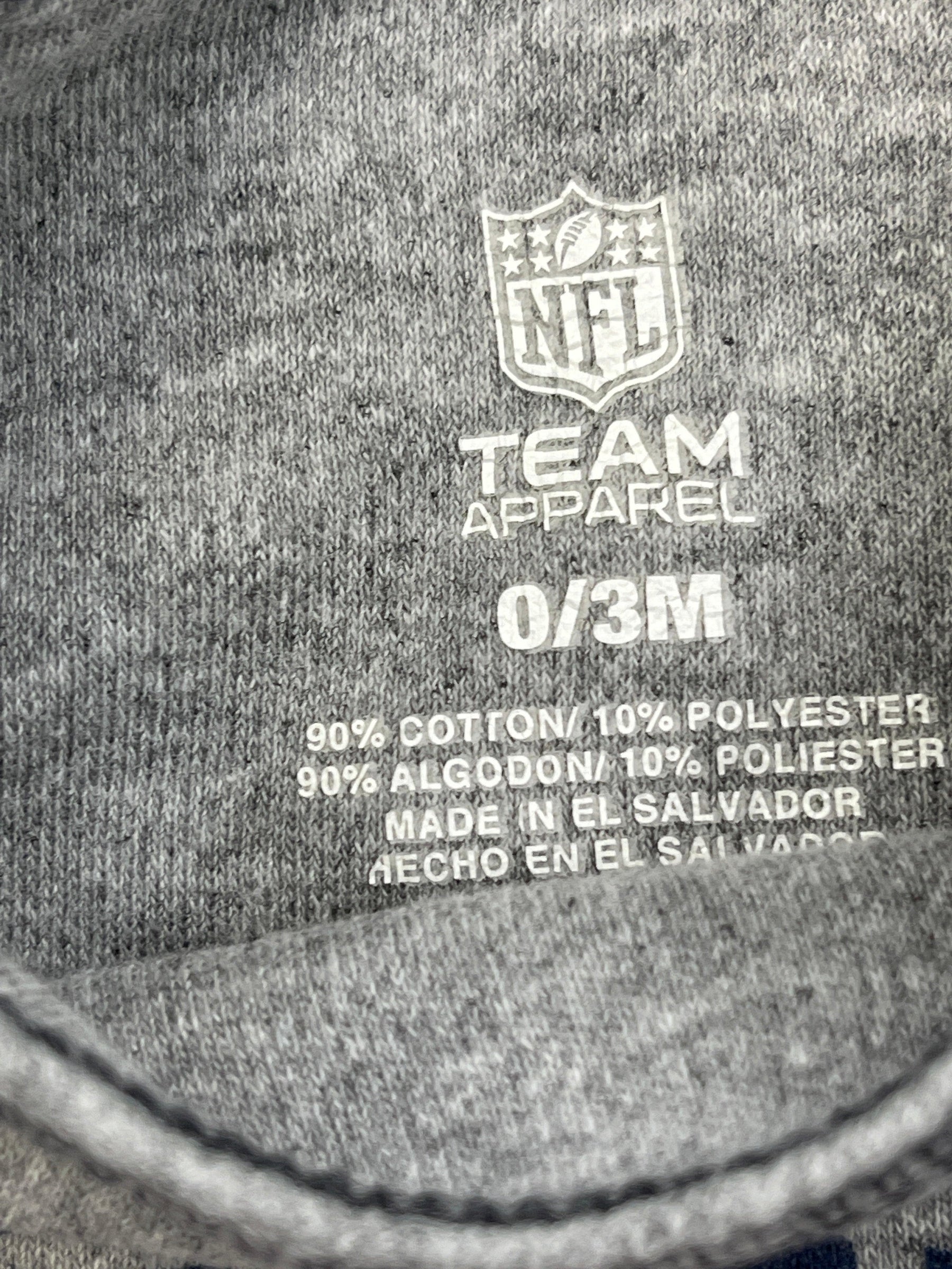 NFL Denver Broncos Grey Bodysuit 0-3 months