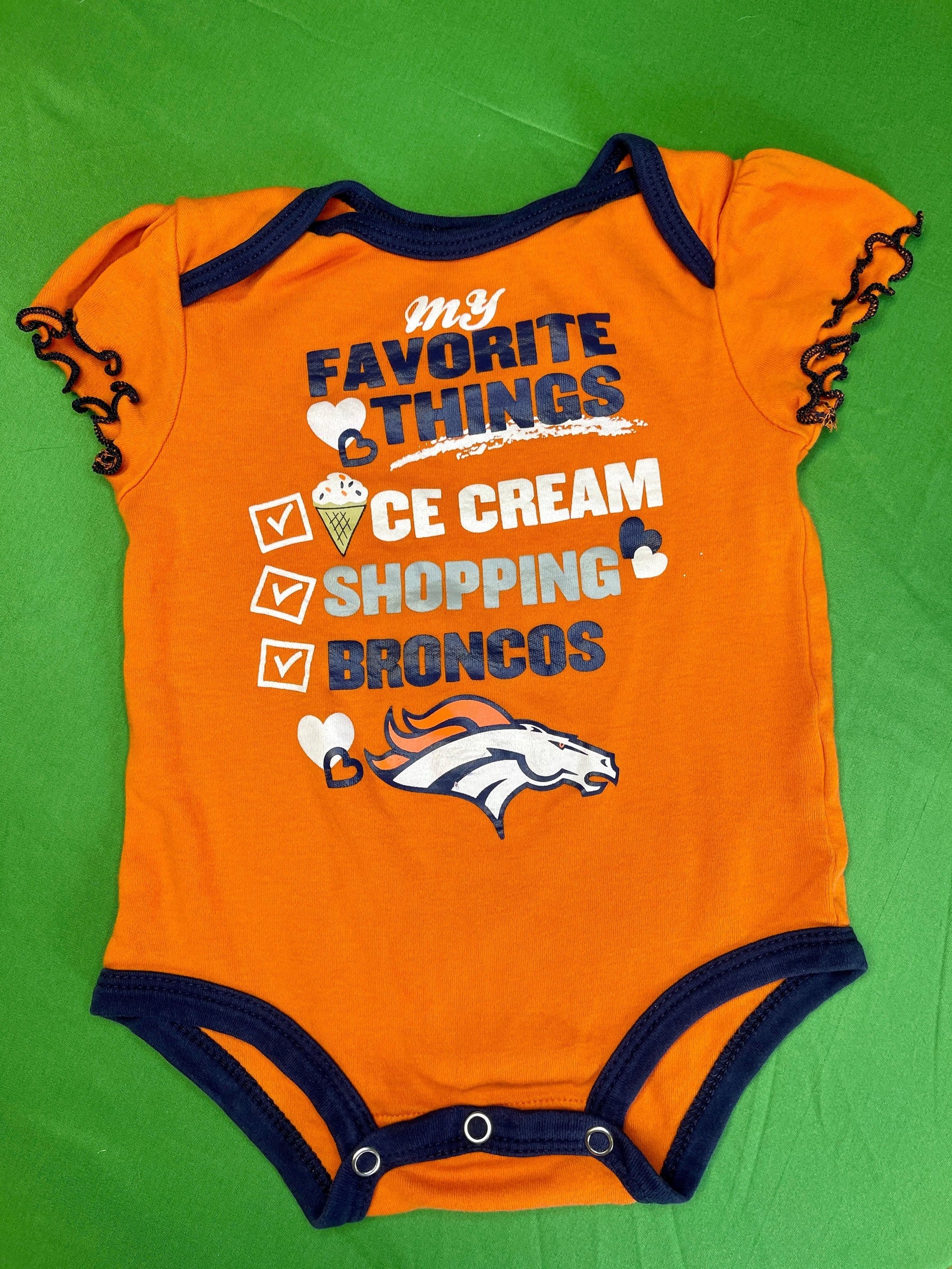 NFL Denver Broncos Orange Bodysuit 6-9 months