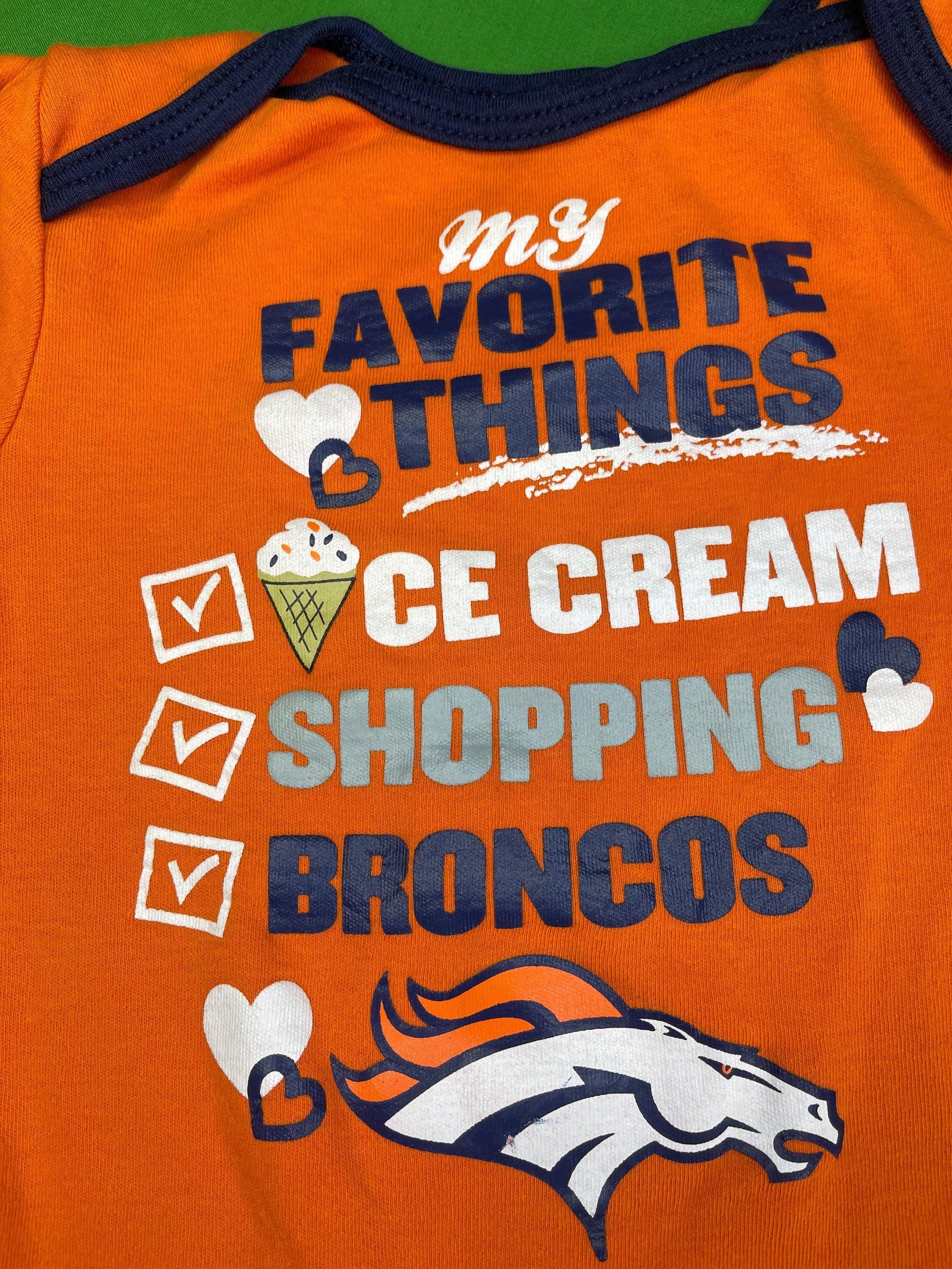 NFL Denver Broncos Orange Bodysuit 6-9 months