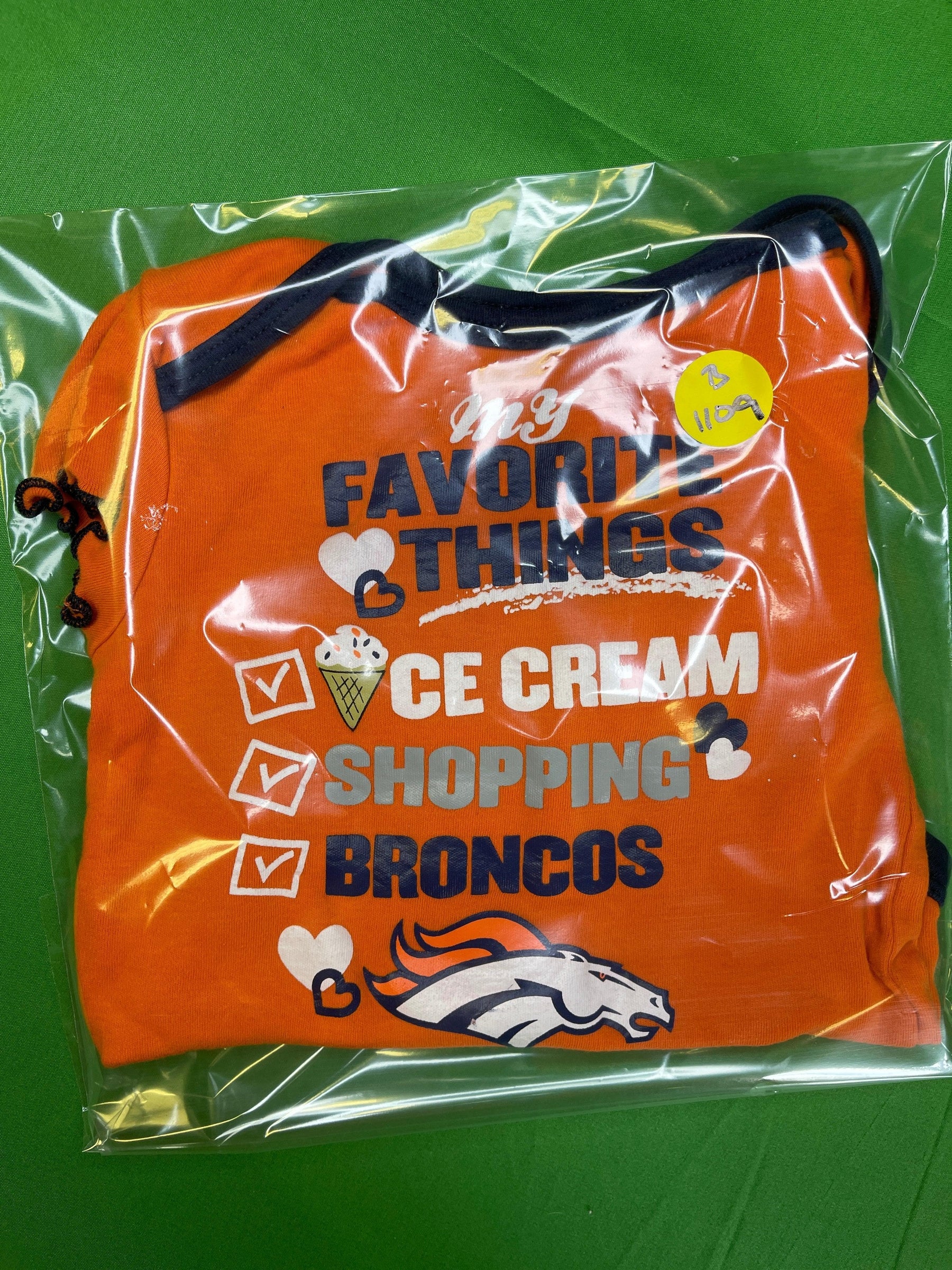 NFL Denver Broncos Orange Bodysuit 6-9 months