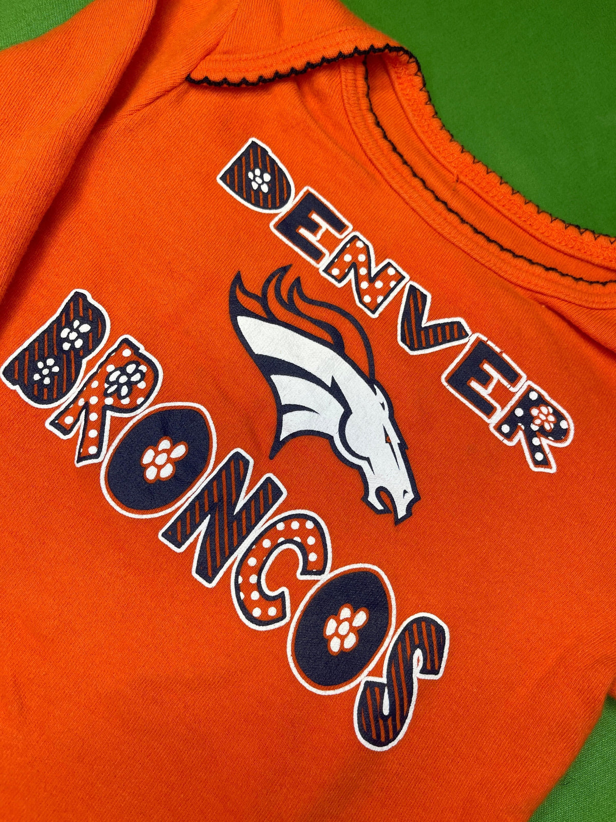 NFL Denver Broncos Orange Long sleeve Bodysuit 3-6 months