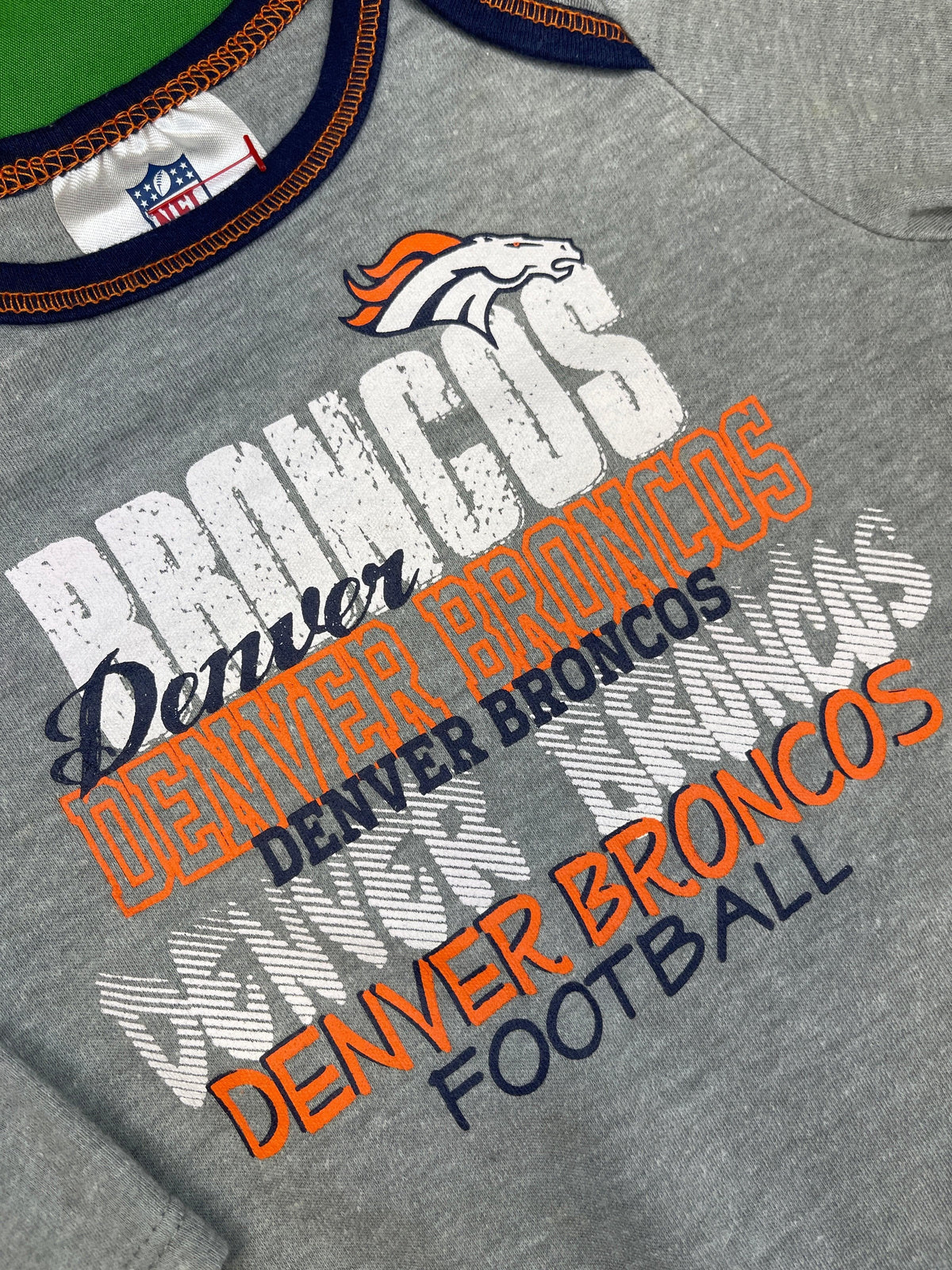 NFL Denver Broncos Grey Long Sleeve Bodysuit 3-6 months