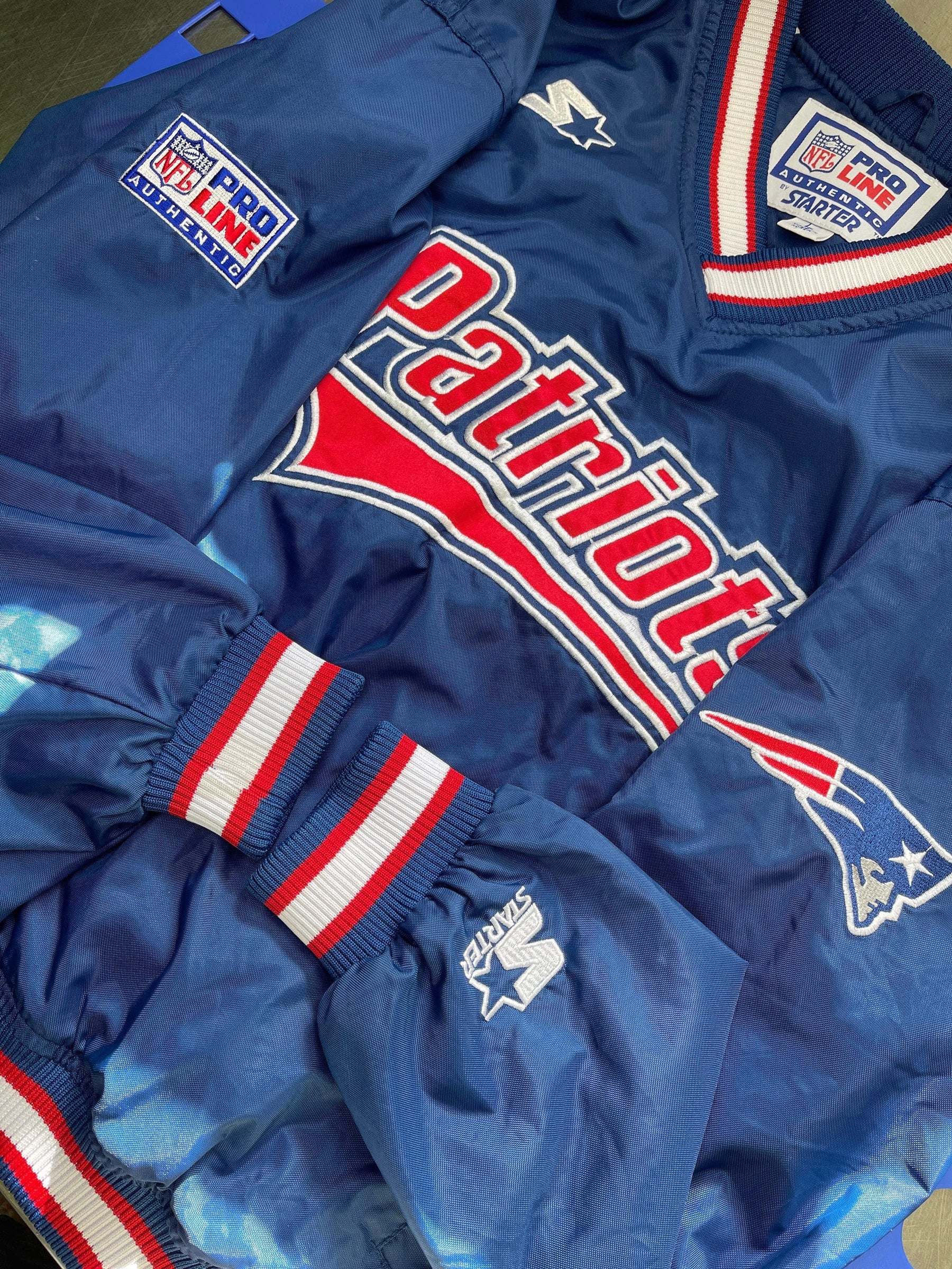 NFL New England Patriots Vintage Starter Sideline Pullover Jacket Youth Large 14-16