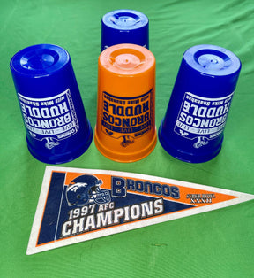 NFL Denver Broncos "Huddle with Mike Shanahan" Plastic Tumblers Set of 4