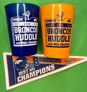 NFL Denver Broncos "Huddle with Mike Shanahan" Plastic Tumblers Set of 6