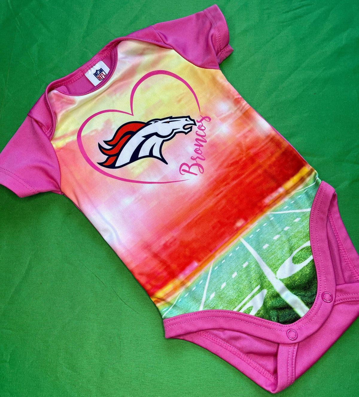 NFL Denver Broncos Pink Printed Bodysuit Newborn 0-3 months