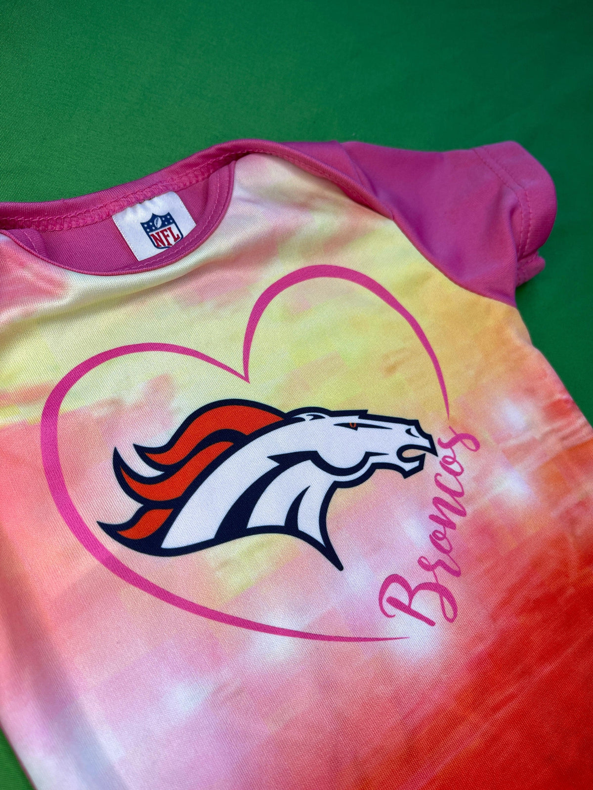 NFL Denver Broncos Pink Printed Bodysuit Newborn 0-3 months