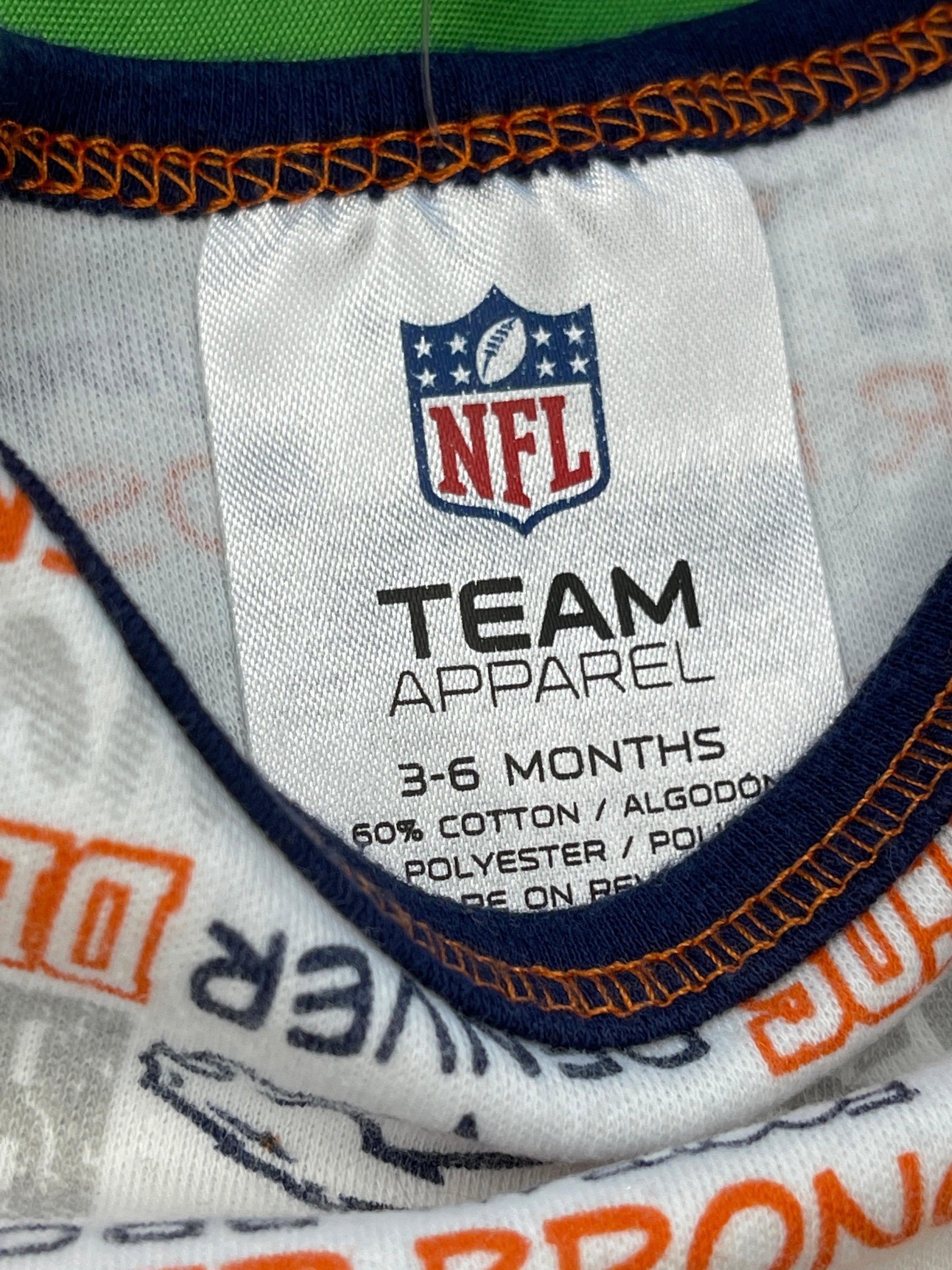 NFL Denver Broncos White Bodysuit 3-6 months