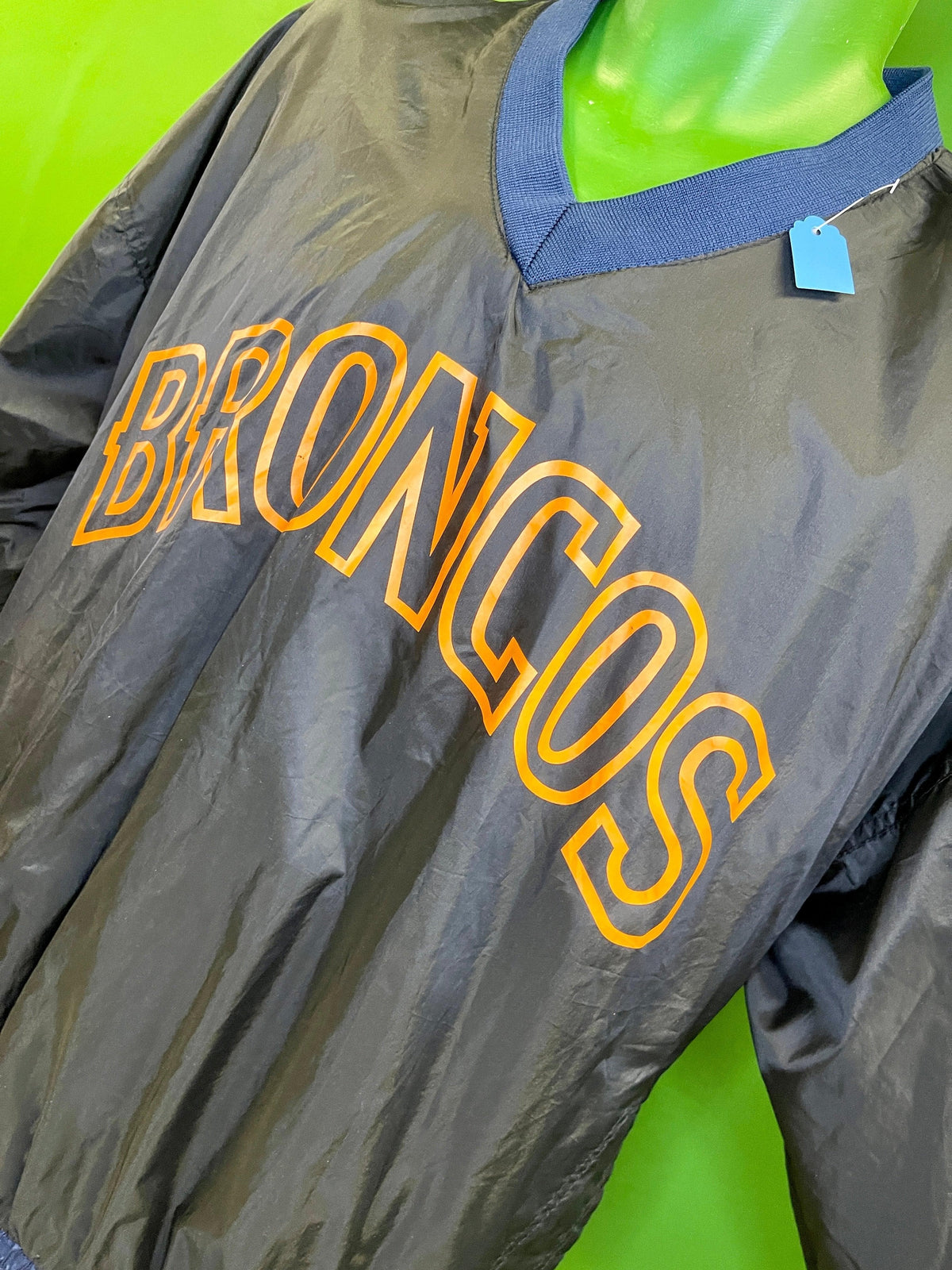 NFL Denver Broncos Nylon Vintage Stadium Pullover Top/Jacket Reversible Men's Medium