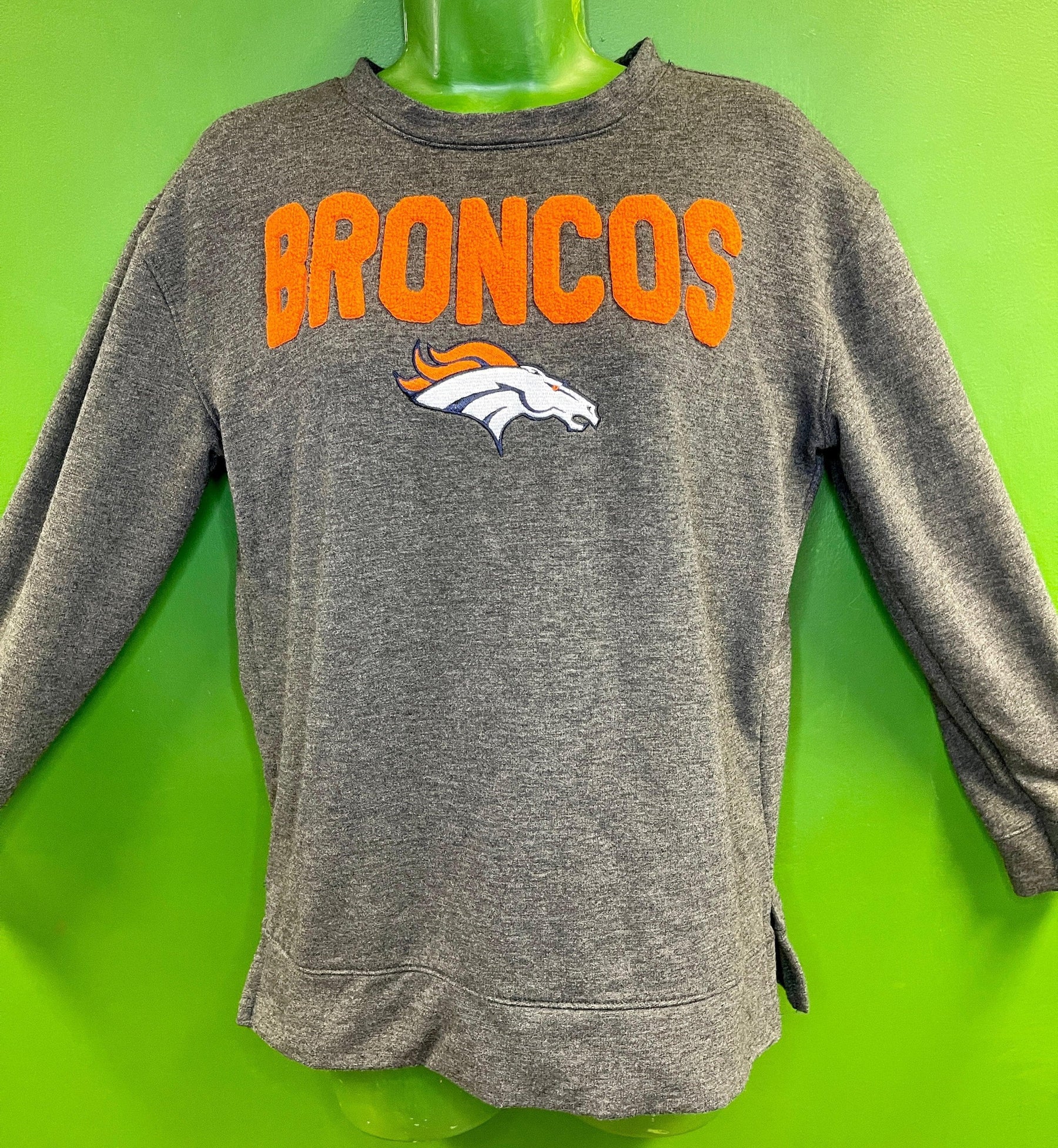 NFL Denver Broncos Heathered Grey Pyjama Sweatshirt Women's Small
