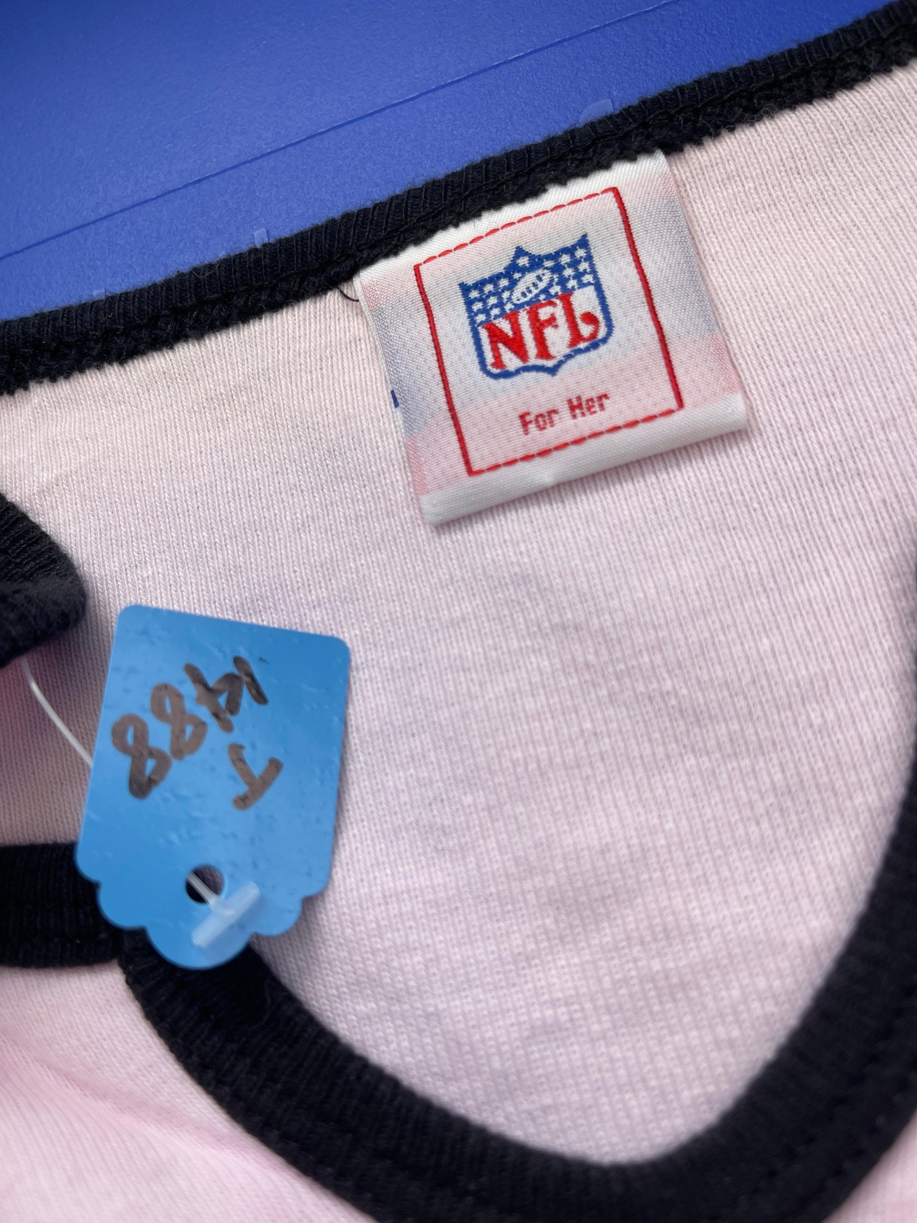 NFL Denver Broncos Pink Long Sleeve Notch Neck T-Shirt Women's Small