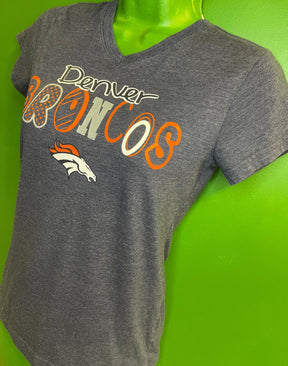 NFL Denver Broncos V-Neck Heathered Blue T-Shirt Girls' Large 14