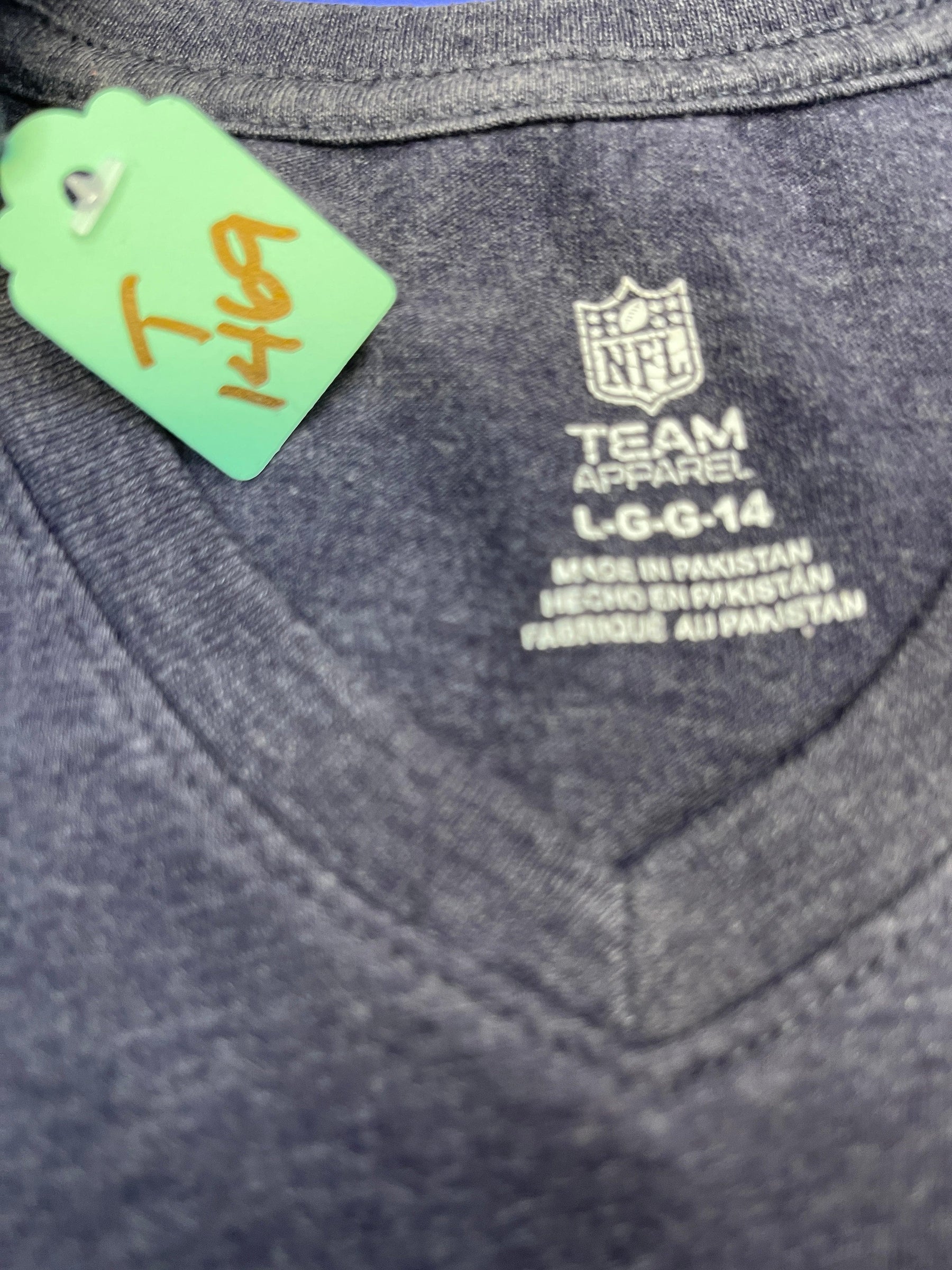 NFL Denver Broncos V-Neck Heathered Blue T-Shirt Girls' Large 14