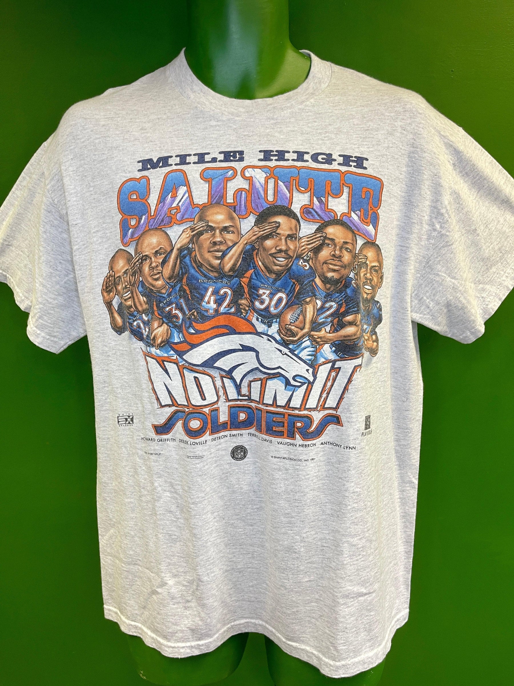 NFL Denver Broncos Vintage 1997 Mile High Salute T-Shirt Men's Large