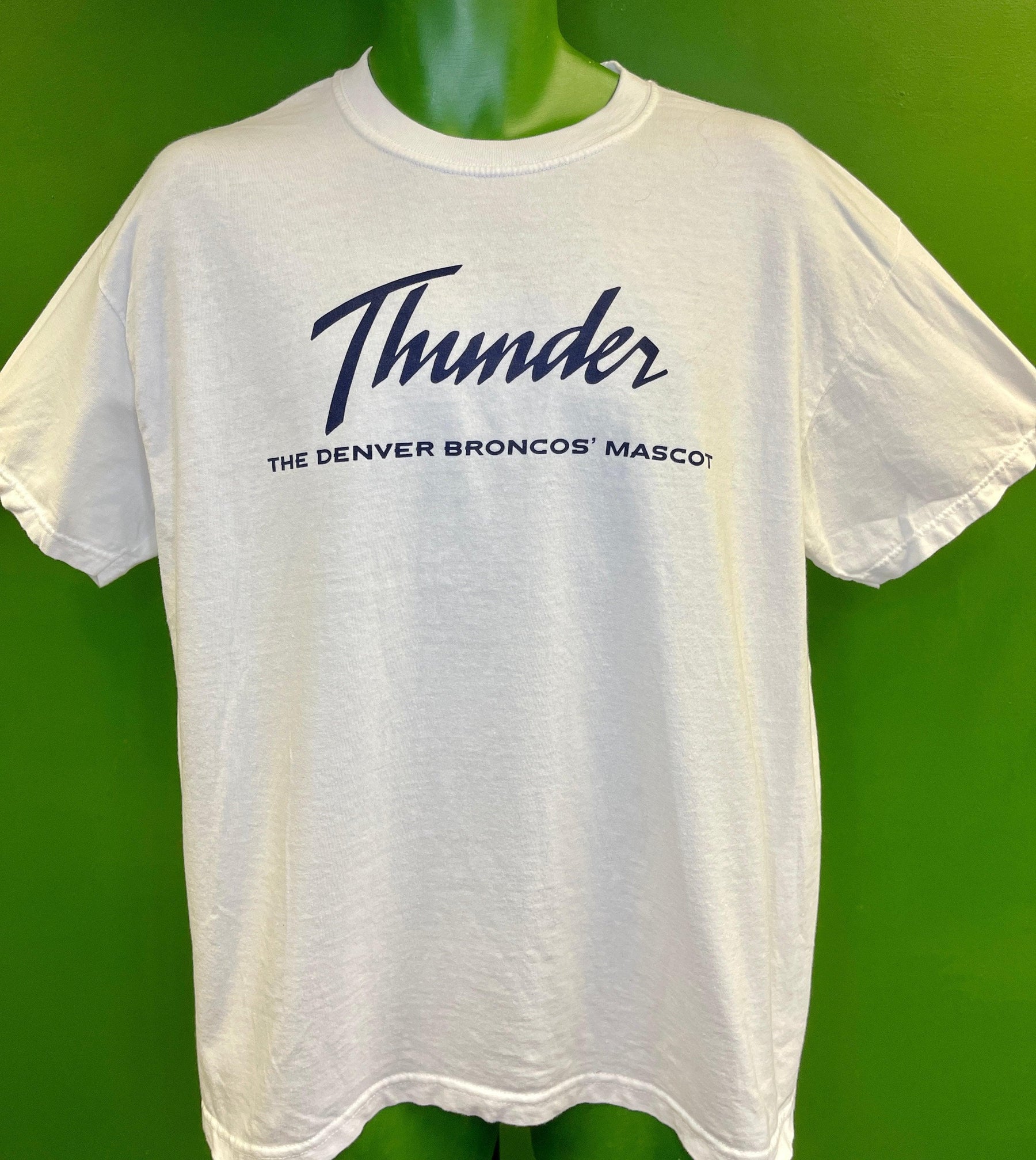 NFL Denver Broncos "Thunder" Mascot Cotton T-Shirt Unisex Large