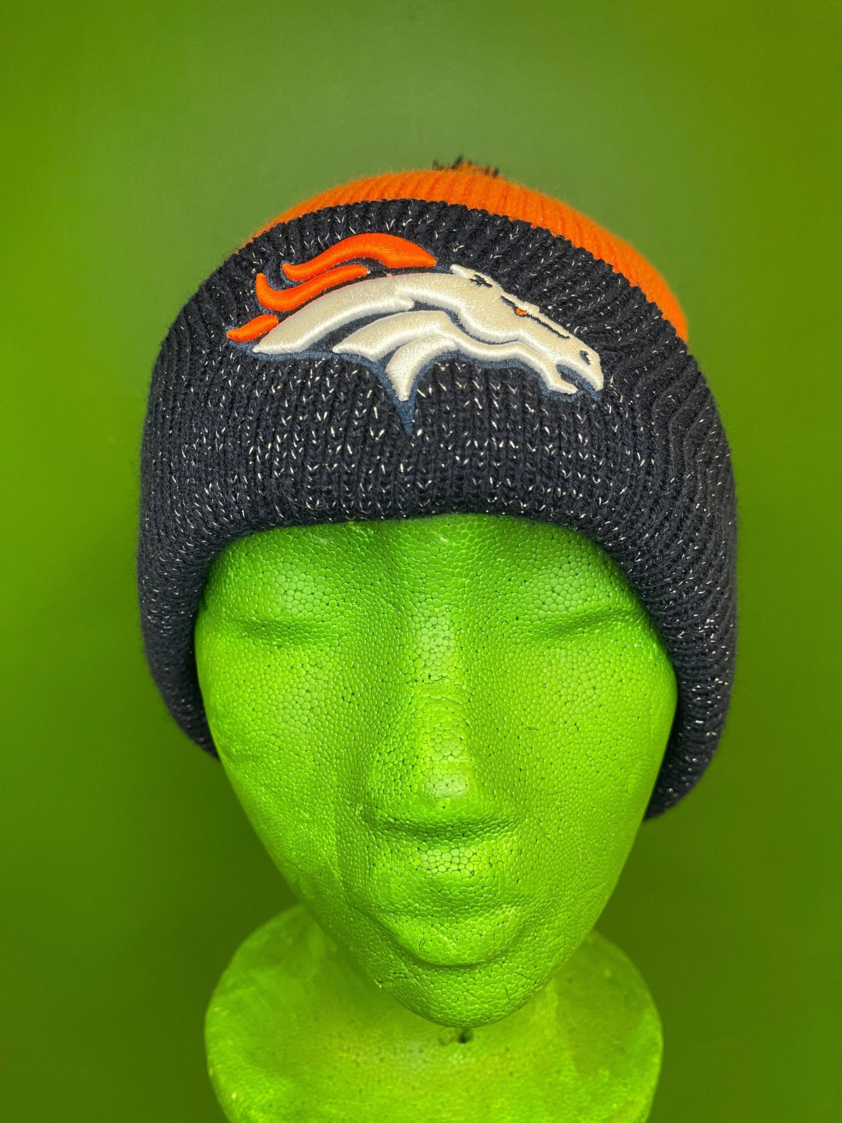 NFL Denver Broncos Sparkly Woolly Bobble Hat OSFM